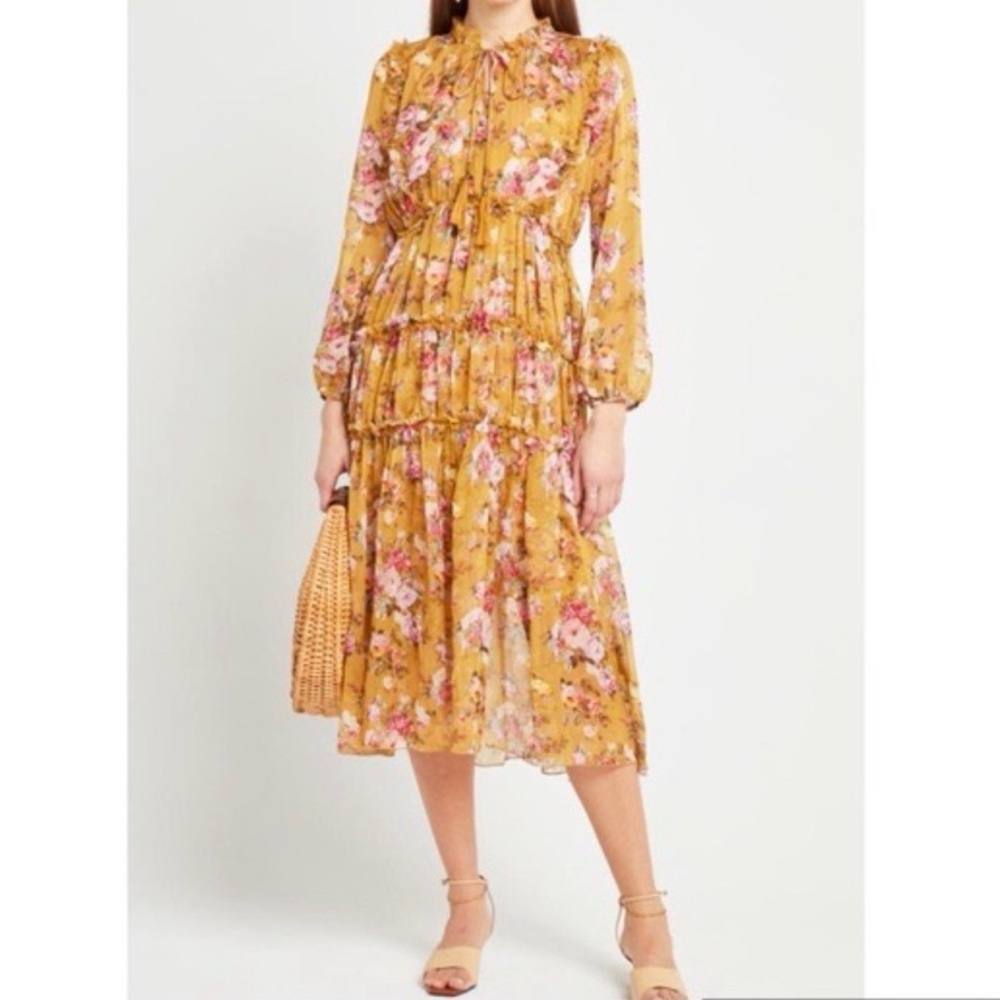 O.P.T Floral Yellow Dress